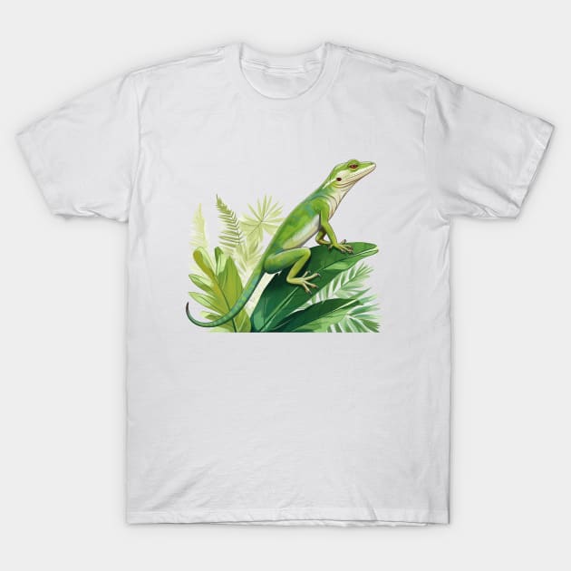Green Anole T-Shirt by zooleisurelife